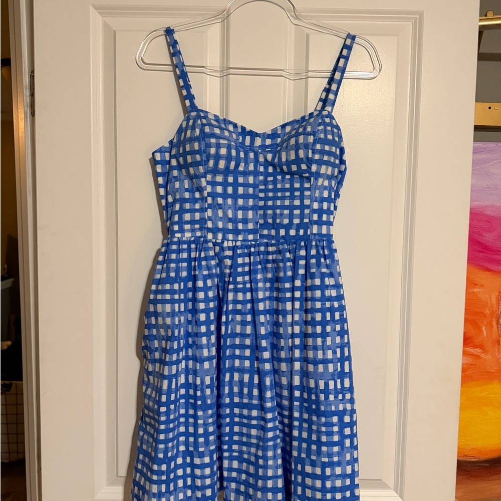 Lilly Pulitzer Blue and White Checkered Mini Dress